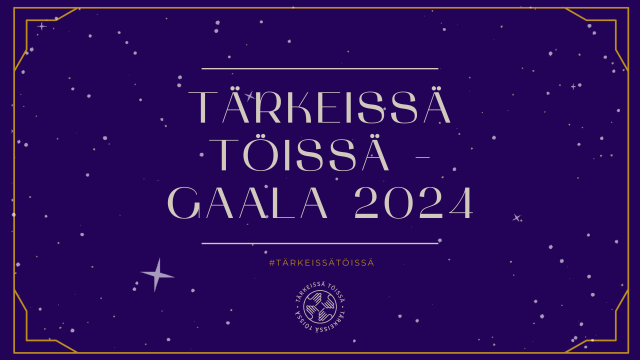 Tärkeissä töissä -gaala järjestetään 3.12.2024.