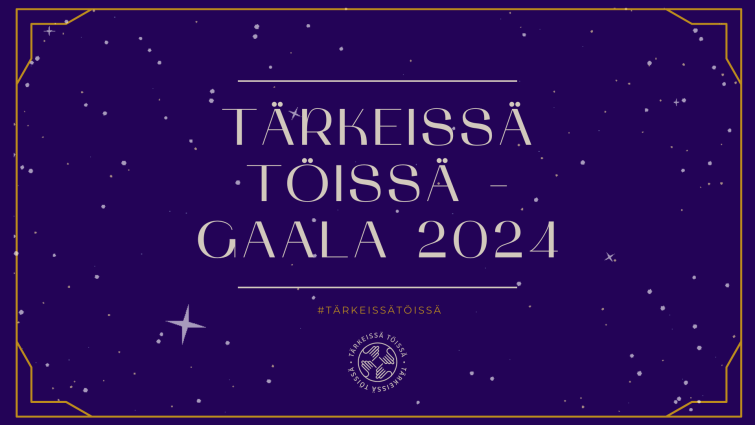 Tärkeissä töissä -gaala järjestetään 3.12.2024.